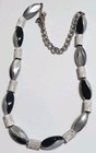 Vintage Marvella Black Silver Tone Enamel Choker Necklace