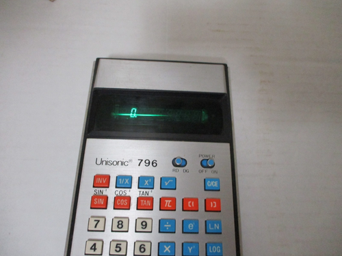 Calculadora vintage Unisonic 796 pantalla LED verde EN CAJA ORIGINAL - Imagen 5 de 9