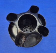 Vtg Oxford SDI Black Revolving Desk Organizer Sturdy Plastic 11 Sections 8.5"