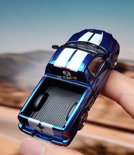 Camioneta pickup ZD GCD 1:64 enchapada azul RAM SRT-10 modelo deportivo diecast metal coche - Imagen 9 de 14
