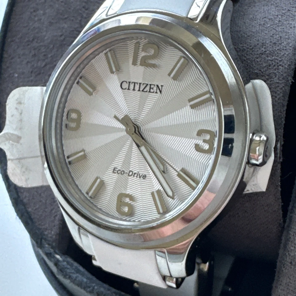 Citizen Eco-Drive Women's Drive SS White Silicone FE7070-52A $275 Watch - Image 2 of 4