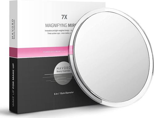 Suction Cup Magnifying Mirror - 7X Portable Travel Makeup Mirror
