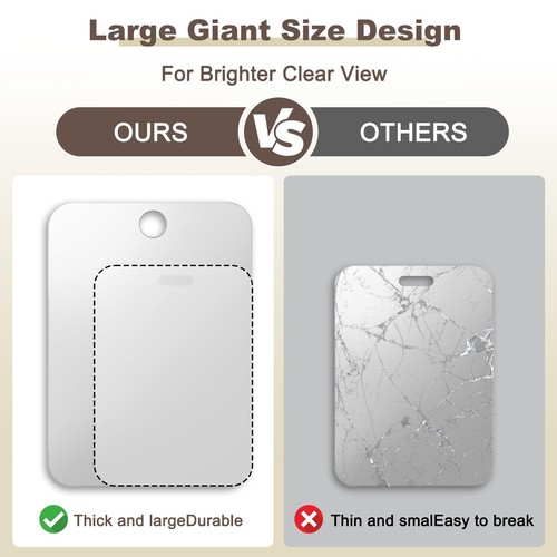 Shower Mirror Fogless for Shaving Anti-Fog Frameless Wall Hanging Makeup9.84"... - Picture 4 of 8
