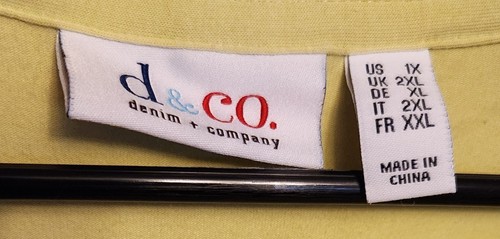 D & CO. Denim + Company - hübsches Hemd mit Spitze gefüttert - Größe 1X - Farbe ist grün - Bild 2 von 3