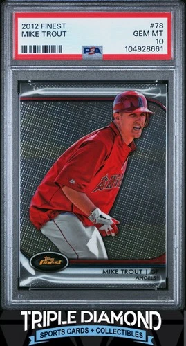 2012 Topps Finest #78 Mike Trout LA Angels PSA 10 Gem MT Y853