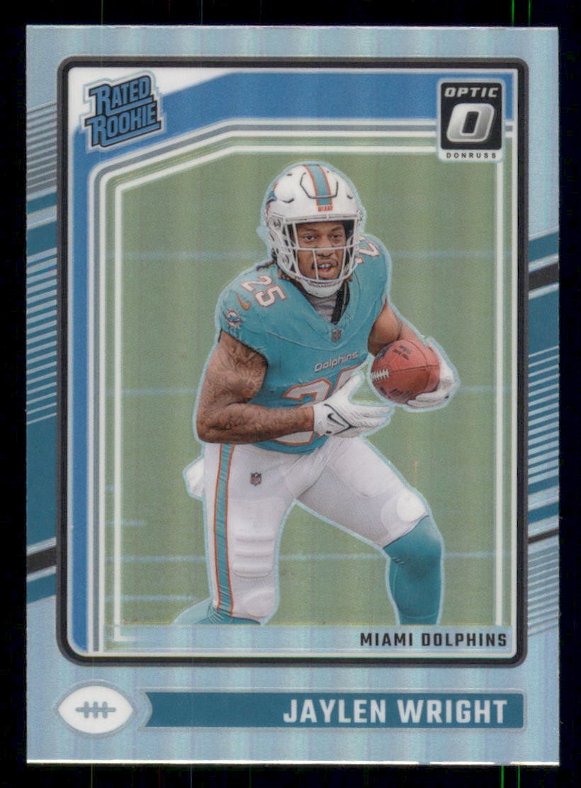Jaylen Wright 2024 Donruss Optic #249 Holo RC Miami Dolphins