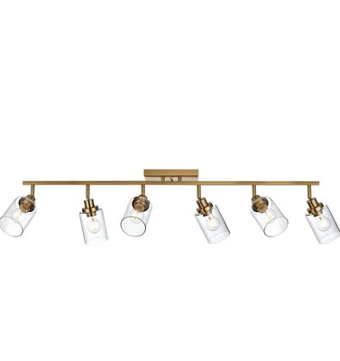 MELUCEE 6 Light Bathroom Ceiling Spotlight Fixture for Kitchen Foyer Bath, Brass