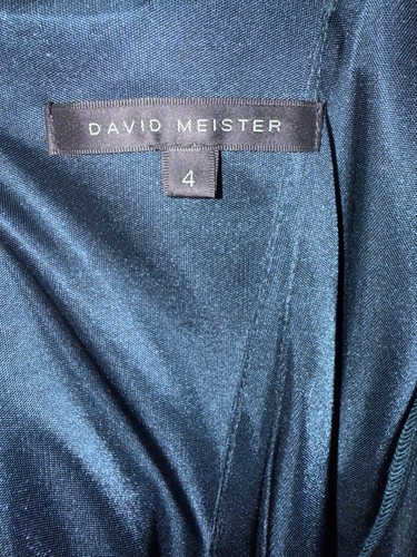 David Meister Talla 4 Seda Sin Mangas Otoño Colores Cálidos Verde azulado Silpa Midi Dorado Granate - Imagen 11 de 24