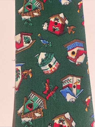 Christmas Bird Houses Ribbon BTY 2.5” Wide. New - Picture 2 of 3