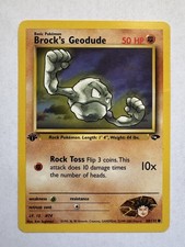 Pokémon TCG Brock’s Geodude 1st Edition Gym Challenge 🔥 MP Old Pokemon Card