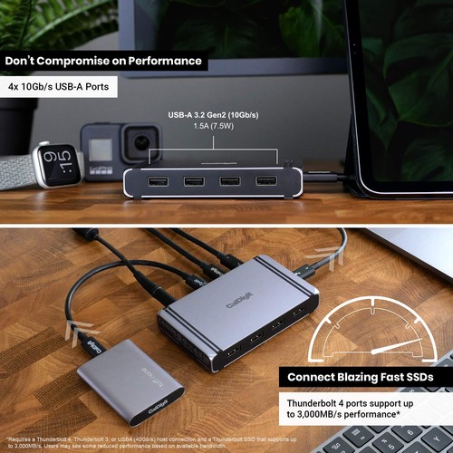 CalDigit Thunderbolt 4 Element Hub - 4X USB4 Ports, USB 3.2 Gen2 10Gb/s, Sing... - Photo 7/9