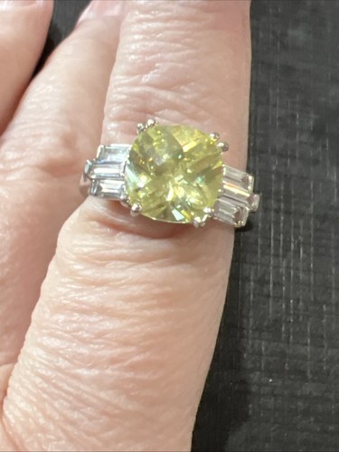 Vintage Ring Size 9 Yellow Stone Signed NV  - Picture 13 of 16