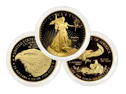 Random Year $25 1/2 oz Proof American Gold Eagle in Capsule Coin