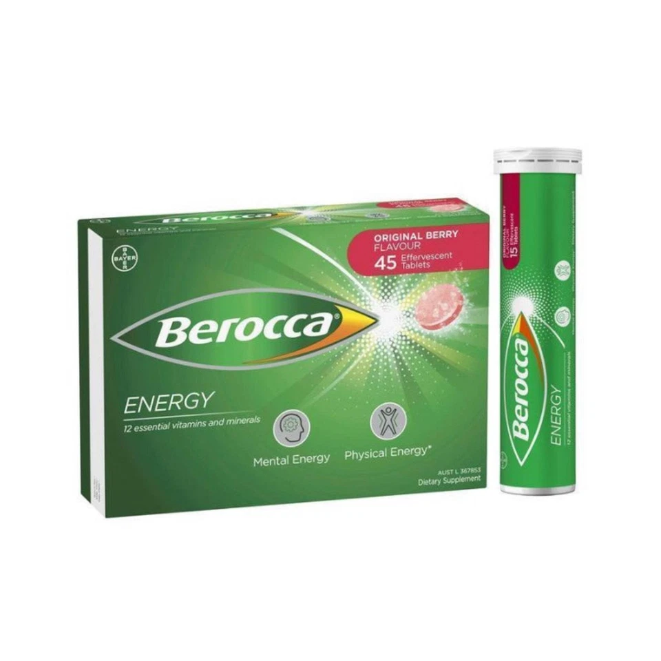 Berocca Comprimidos Efervescentes Energéticos Original Berry - 225 Comprimidos (Paquete de 5 × 45) Foto 2 de 4