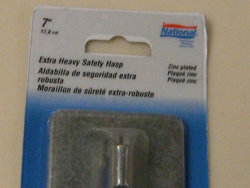National Mfg. N102-517 EXTRA HEAVY SAFETY HASP 7” zinc plated steel - Picture 2 of 2