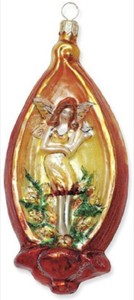 Slavic-Treasures-ORANGE-FLOWER-FAIRY-Polish-Glass-Ornament-Retired