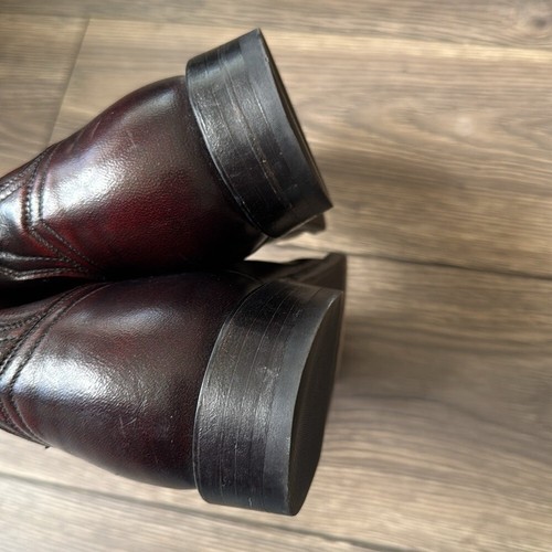 Lucchese round toe Black Cherry leather cowboy/western boots 8 E - Picture 12 of 14