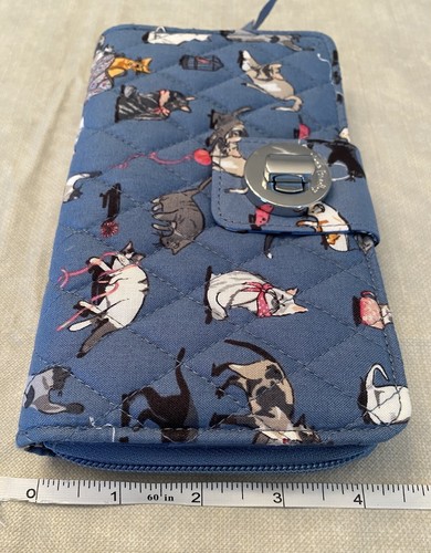 Vera Bradley RFID Turnlock Wallet In Cat’s Meow Pattern NEW With Tag - Picture 6 of 8