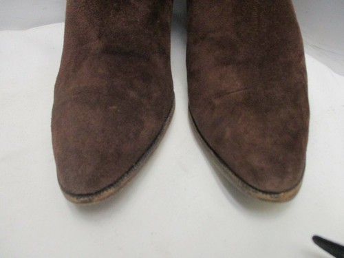 Italy Brown Suede Leather Mid Calf Fashion Boots Womens Size 7 AA - Picture 3 of 8