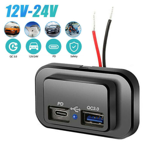 USB C Steckdose 12V/24V 36W PD & QC 3.0 USB KFZ Ladegerät Dose für Auto Boot LKW - Bild 4 von 35