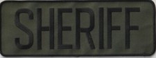 SHERIFF back patch 11" x 4" with plastic backing for sew-on, ASST COLORS