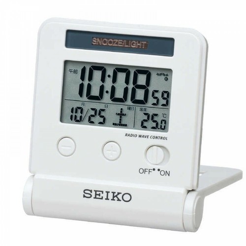 SALE SEIKO Clock Alarm Travel Digital Calendar Gold White SQ772G SQ772W Japan - Picture 6 of 12