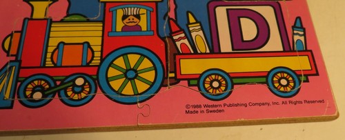 RARE Vintage Wooden Jigsaw Puzzle Golden Book 1988 Little Bear's Toys 9pc Sweden - Picture 5 of 8