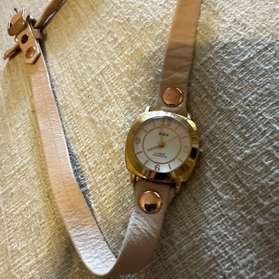 La Mer Collections - Rose Gold and Leather Wrap Bracelet 
