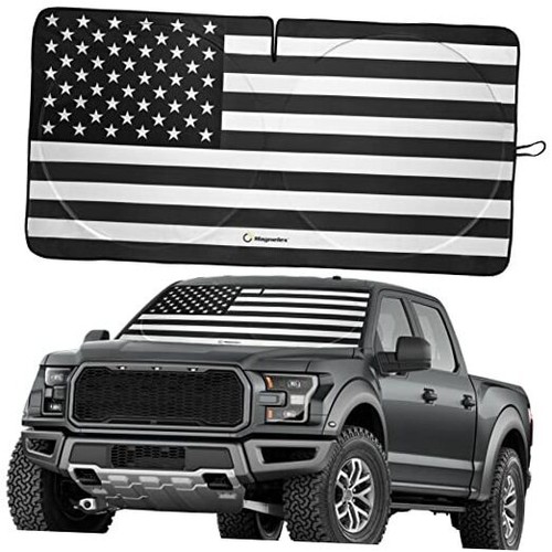 American Flag Windshield Sun Shade, High-Resolution Car X-Large USA B&W Flag