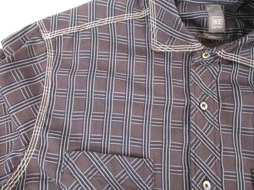 IKE NEW YORK grau/schwarzes Herren Hemd mit Knopfleiste Gr. L Modern Fit - Bild 6 von 9