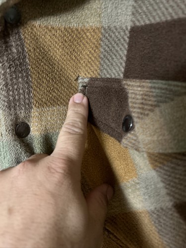 Vintage White Sierra Lined Jacket Plaid Sz. XL Snap Button Multicolor Brown - Picture 4 of 12