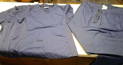 3 Sets * Navy Blue Scrubs Size S small Uniform Advantage ua pants shirts ss 