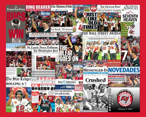 Collage de periódico Tampa Bay Buccaneers 2021 Super Bowl impresión. Más de 20 titulares - Imagen 11 de 11