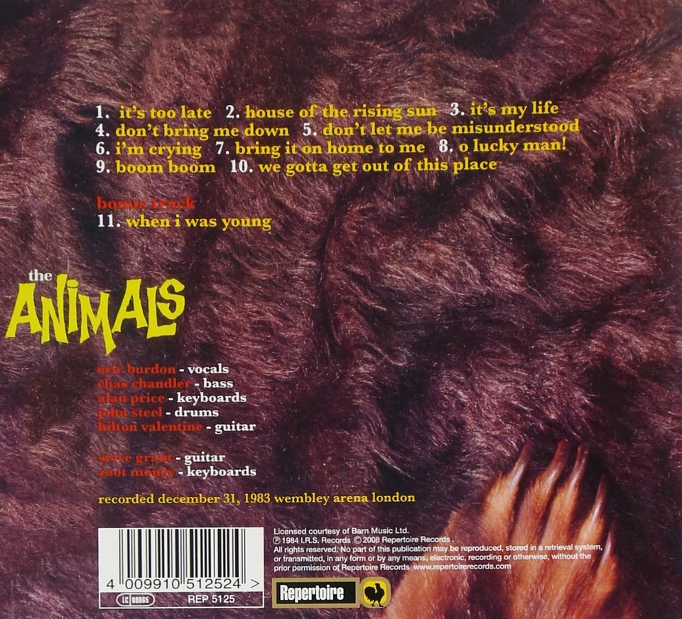 The Animals: Greatest Hits Live!: NEU CD Digipak REP5125 - Bild 2 von 2
