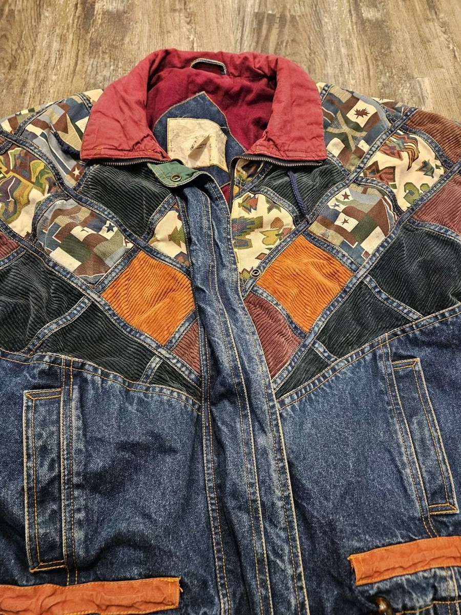 VINTAGE Women's Izzi Denim Jacket Patchwork Corduroy Size VINTAGE Women's Izzi Denim Jacket Patchwork Corduroy Size
