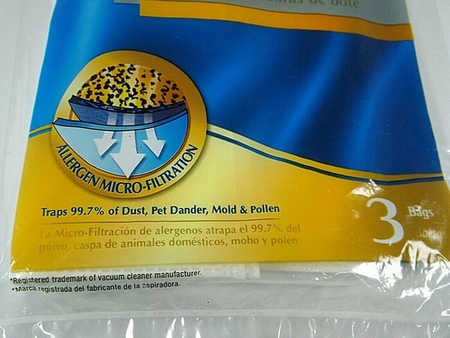 Bolsas de vacío de tela sintética Honeywell Filter Power 3pk GE Canister VC 396-DB nuevas - Imagen 3 de 5