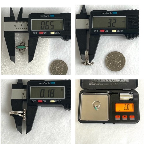 Vintage Sterlingsilber 925 Südwest-Stil Türkis gestempelt geteilter Schaft Ring 4,75 - Bild 10 von 23