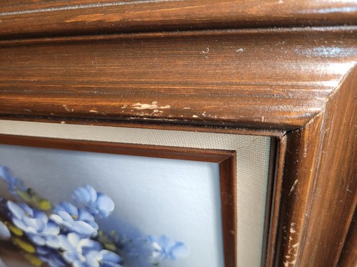  Original 70er Jahre Blumenstillleben - Künstler signiert "Giddy" - Vintage Ölgemälde - Bild 6 von 12