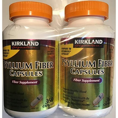 Kirkland Signature Psyllium Fiber Capsules, 2Pack (360 Capsules Each) 144 eBay