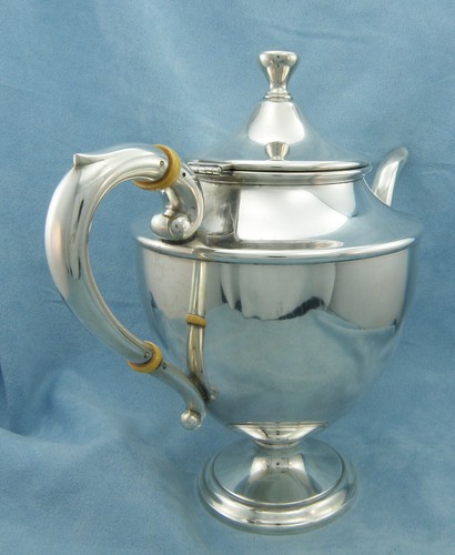 P.S.CO. Sterling Silver 4-Piece Tea Set by Preisner, Total Weight 1802.1 Grams - Picture 5 of 8