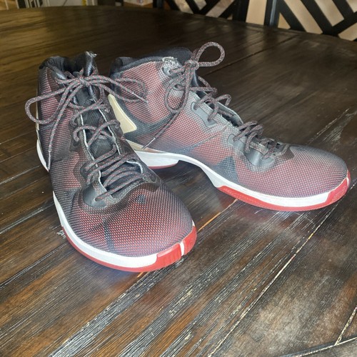 Size 12 Jordan Super.Fly 4 Black/Red Infrared 24 Basketball Shoes Pre Owned