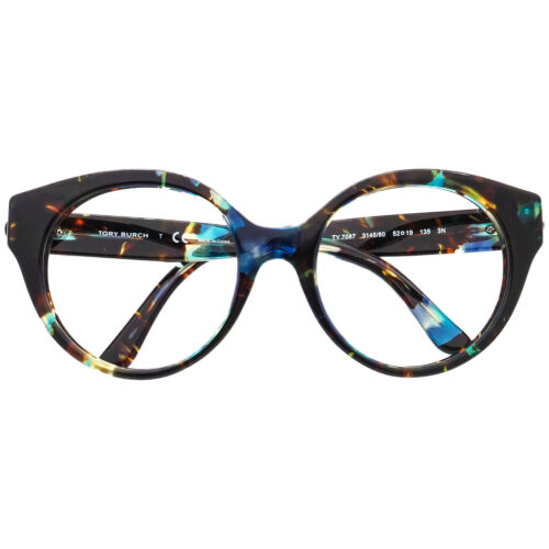 Occhiali da sole Tory Burch solo montatura TY 7087 3145/80 blu confetti occhio di gatto 52 mm - Foto 6 di 6
