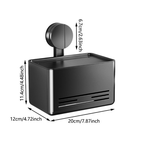 Suction Cup Toilet Roll Holder Toilet Paper Holder Wall Mount Toilet Tissue Box - Picture 8 of 8