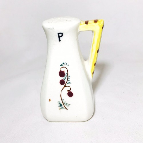 Vintage Pepper Shaker Olive Branch Yellow Brown Striped Handle 3” Pepper ONLY  - Picture 1 of 6