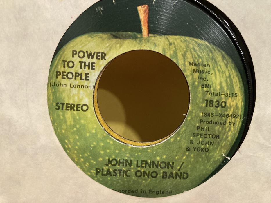 7” John Lennon, Plastic Ono Band Power To The AR2773PROMO