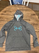 Under Armour Storm Boys Youth XL Hoodie Loose Gray EUC