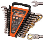 12-Piece Sae Flex-Head Ratcheting Wrench Set with Organizer | 1/4” to 7/8“
