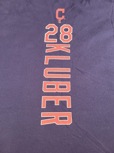 Fanatics Cleveland Indians Mens XL T-Shirt #28 Corey Kluber Navy Blue Red - Picture 9 of 10