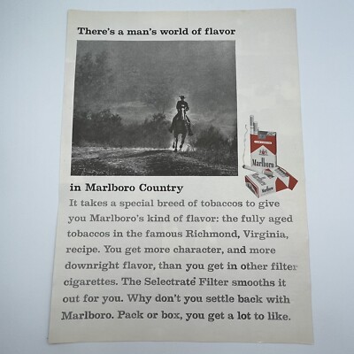 Marlboro Cigarettes 1963 Vtg Print Ad 10
