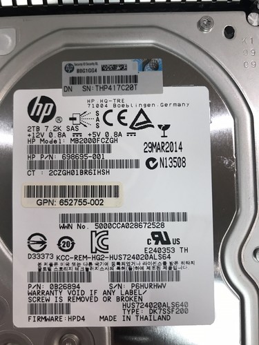 HP SL4540 G8 3x Nodes 6x E5-2470V2 3x 192GB 6x 500GB 45x 2TB SAS Rails 93TB - Picture 10 of 12